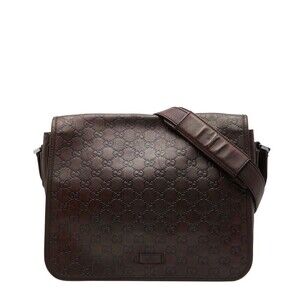 Gucci Guccissima shoulder bag messenger brown leather